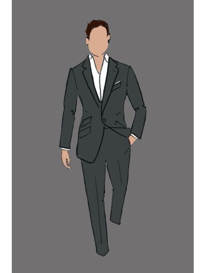 182108 - Uniform Pant Male Grey Solid (Front Office & Concierge)