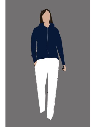 182179 - Uniform Sweater Ladies Hoodie Zip Navy (Terrace Bar)